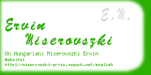 ervin miserovszki business card